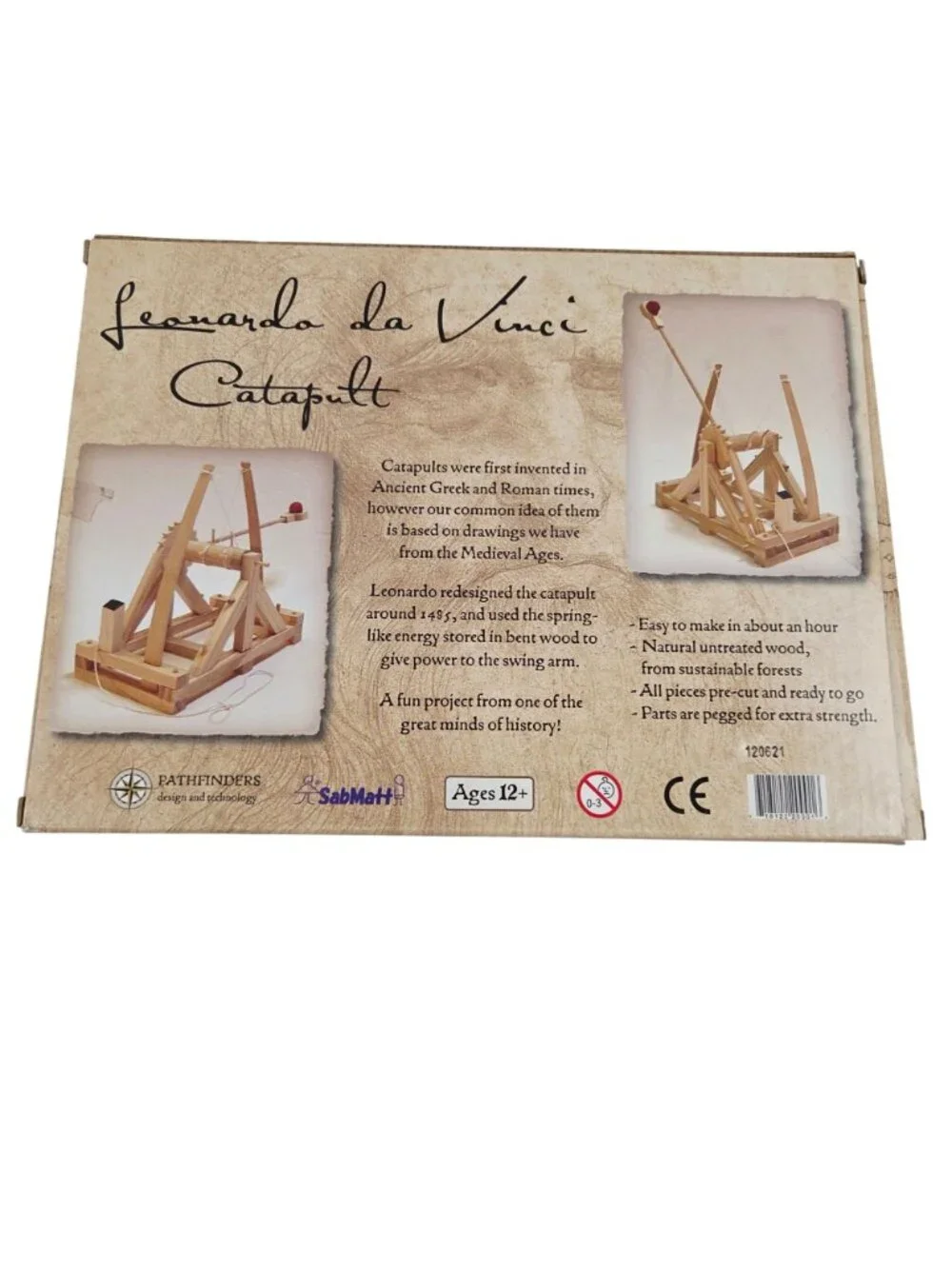 Leodardo da Vinci Catapult And Helicopter Wooden Construction Craft Kits NIB